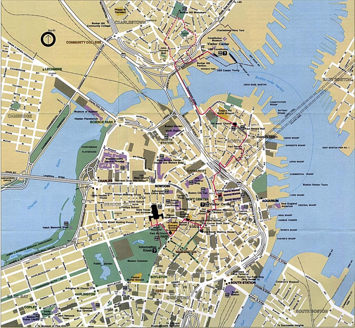 Boston mapa miasta