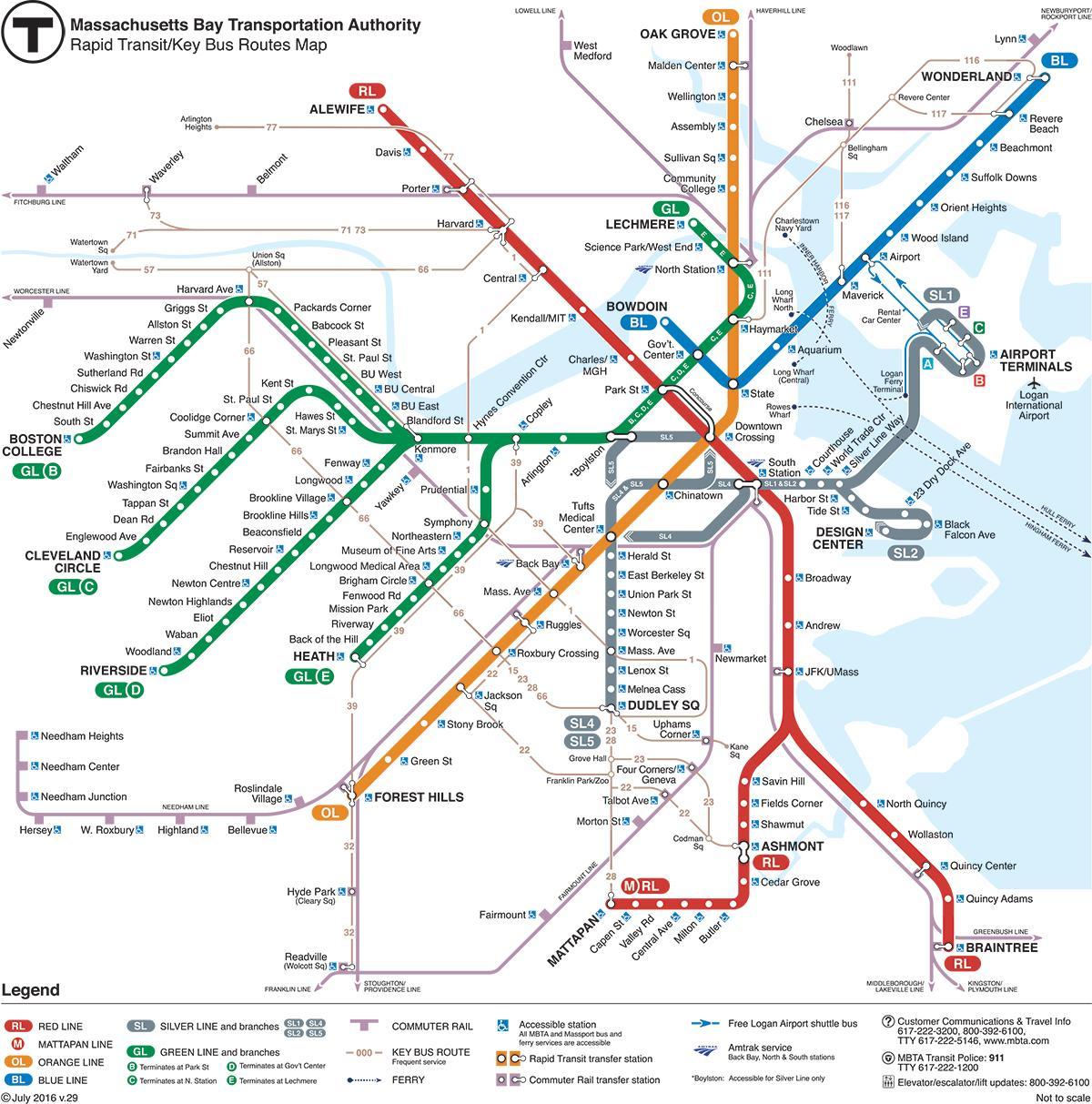 mapę Bostońskiego metra