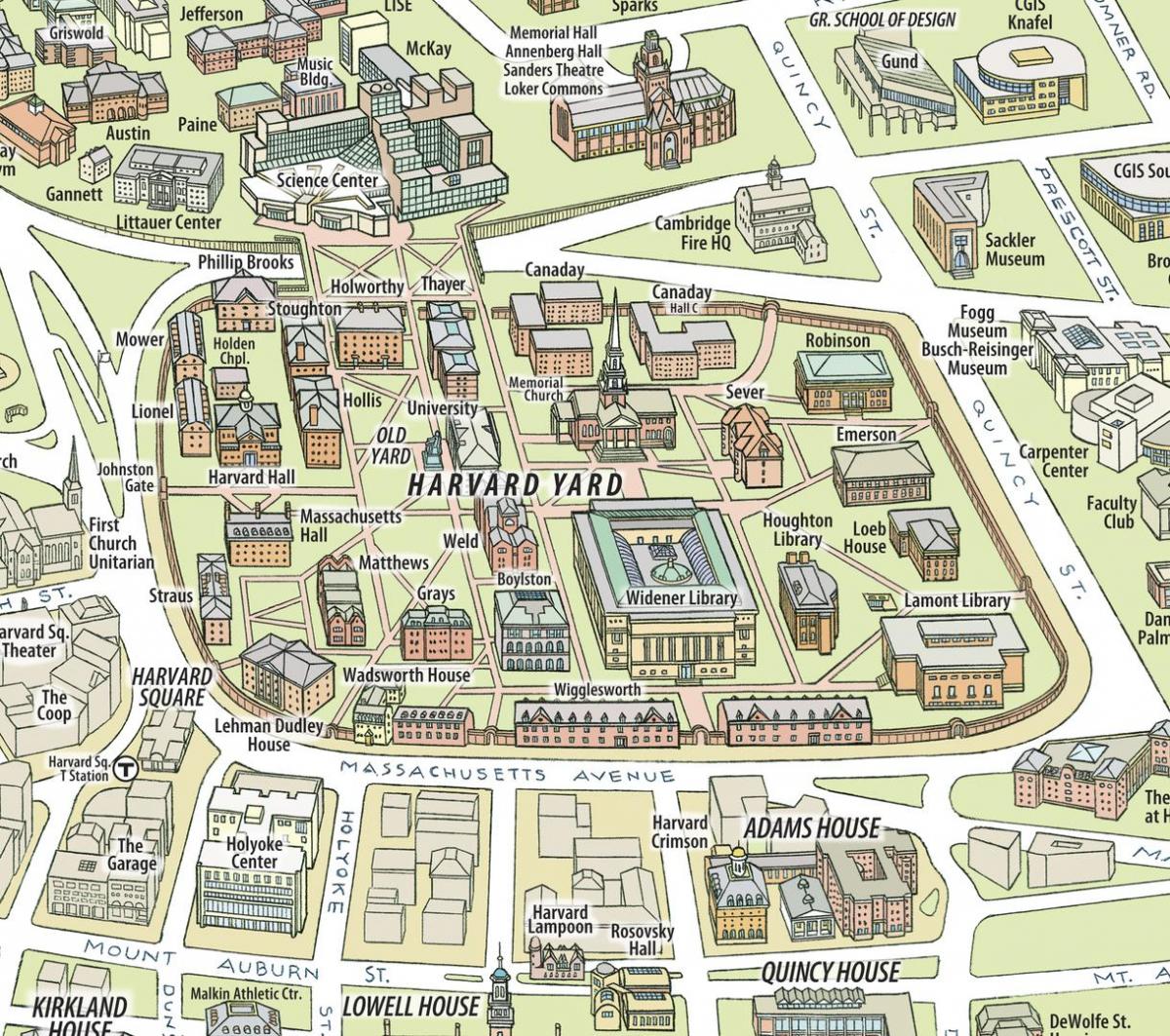 mapa uniwersytetu harvarda