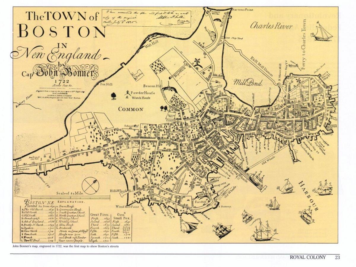 stara mapa Boston