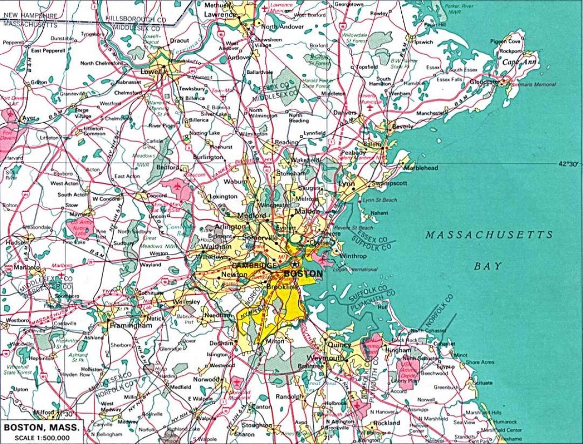 karta dużej Boston