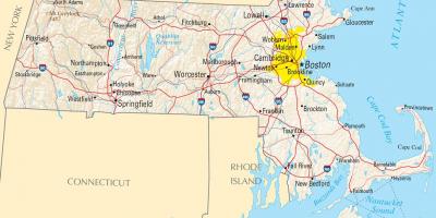 Mapa Boston STANY zjednoczone