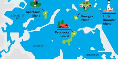 Mapa Boston Harbor islands