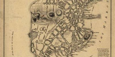 Mapa historycznego Boston