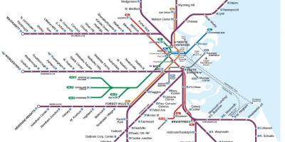Podmiejskie kolejowe mapie Boston