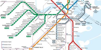 Zielona linia na mapie Boston