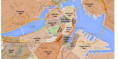 Miasto Boston zagospodarowania przestrzennego mapie