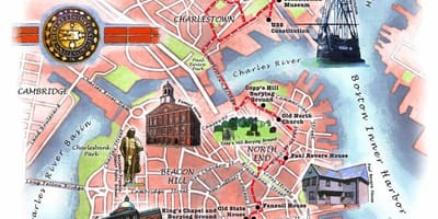 Mapa Boston freedom trail